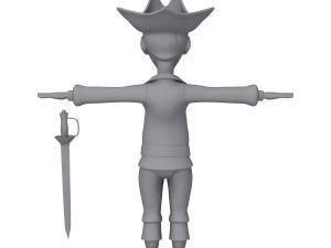 pirate cartoon 3D Model