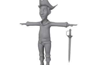 pirate cartoon 3D Model