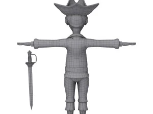 pirate cartoon 3D Model