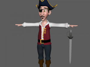 pirate cartoon 3D Model