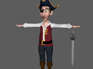 pirate cartoon 3D Model