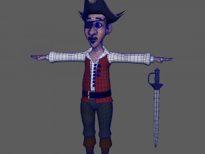 pirate cartoon 3D Model