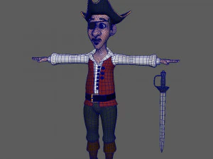 pirate cartoon 3D Model