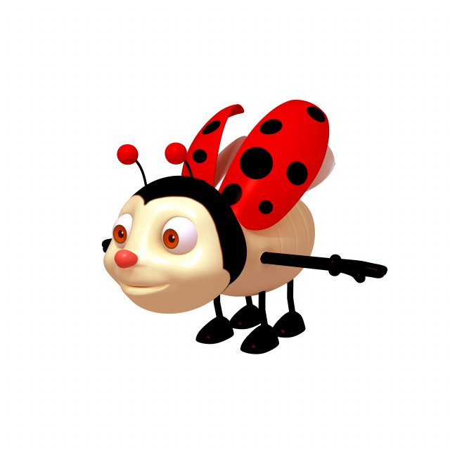 ladybug cartoon 3D Model .c4d .max .obj .3ds .fbx .stl .blend 