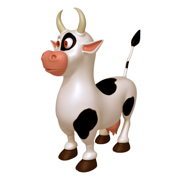 cow cartoon Modèle 3D .c4d .max .obj .3ds .fbx .stl .blend 