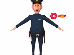 policeman cartoon 3D Модель