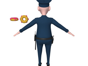 policeman cartoon 3D Model
