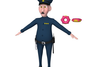 policeman cartoon 3D Model