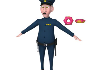 kartun polisi Model 3D