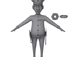 policeman cartoon 3D Model