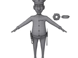 kartun polisi Model 3D