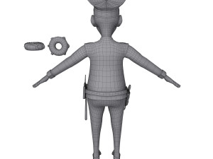 policeman cartoon 3D Model