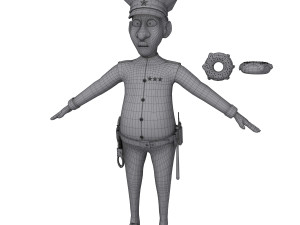 policeman cartoon 3D Model