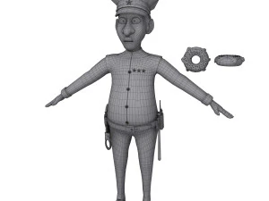 kartun polisi Model 3D