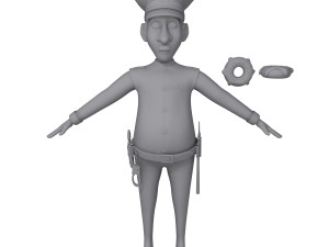 policeman cartoon 3D Model