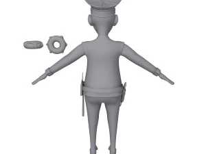 kartun polisi Model 3D