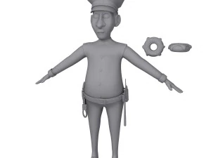 kartun polisi Model 3D