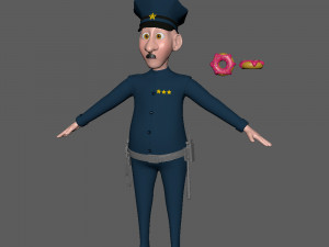policeman cartoon 3D Model