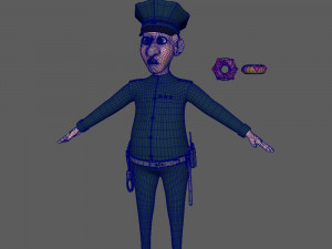 policeman cartoon 3D Model