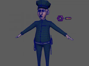 kartun polisi Model 3D