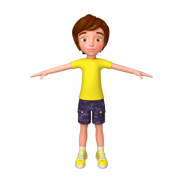 boy cartoon 3D Модель .c4d .max .obj .3ds .fbx .stl .blend 