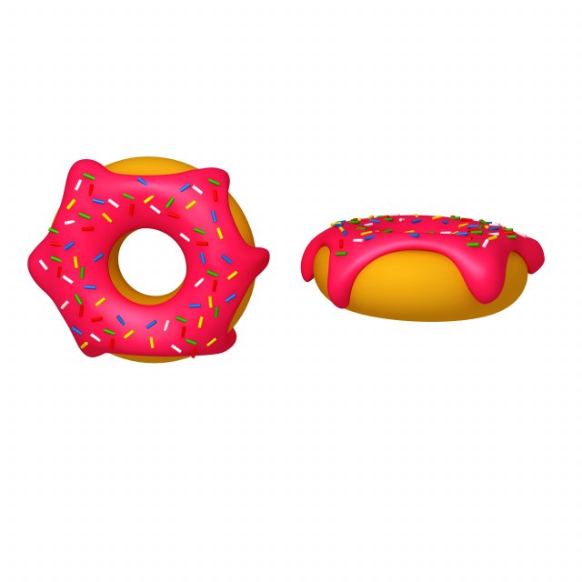 donut cartoon 3D Модель .c4d .max .obj .3ds .fbx .stl .blend 