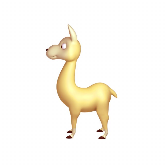 llama cartoon Modèle 3D .c4d .max .obj .3ds .fbx .stl .blend 