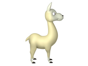 llama cartoon Modèle 3D