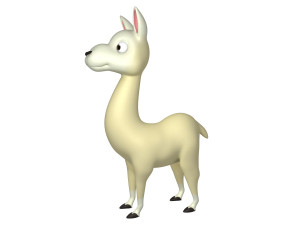 llama cartoon Modèle 3D