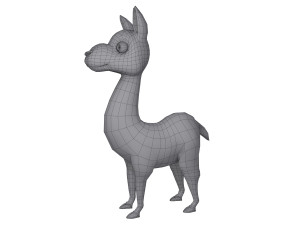 llama cartoon Modèle 3D