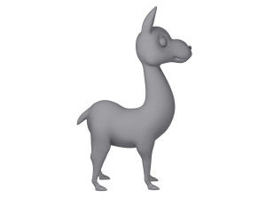llama cartoon Modèle 3D