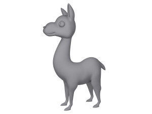 llama cartoon Modèle 3D