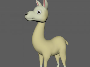 llama cartoon Modèle 3D