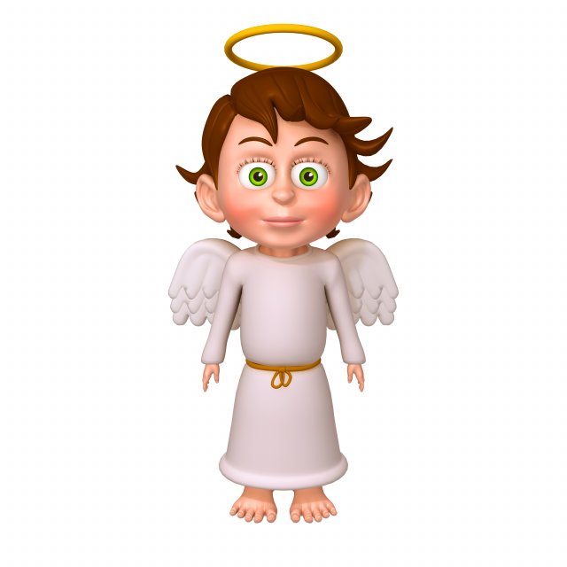 angel cartoon Modelo 3D .c4d .max .obj .3ds .fbx .stl .blend 