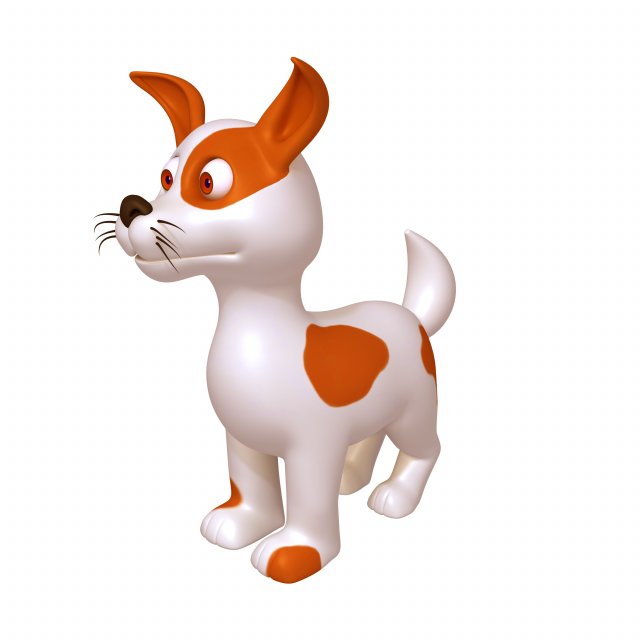 dog cartoon 3D Model .c4d .max .obj .3ds .fbx .stl .blend 