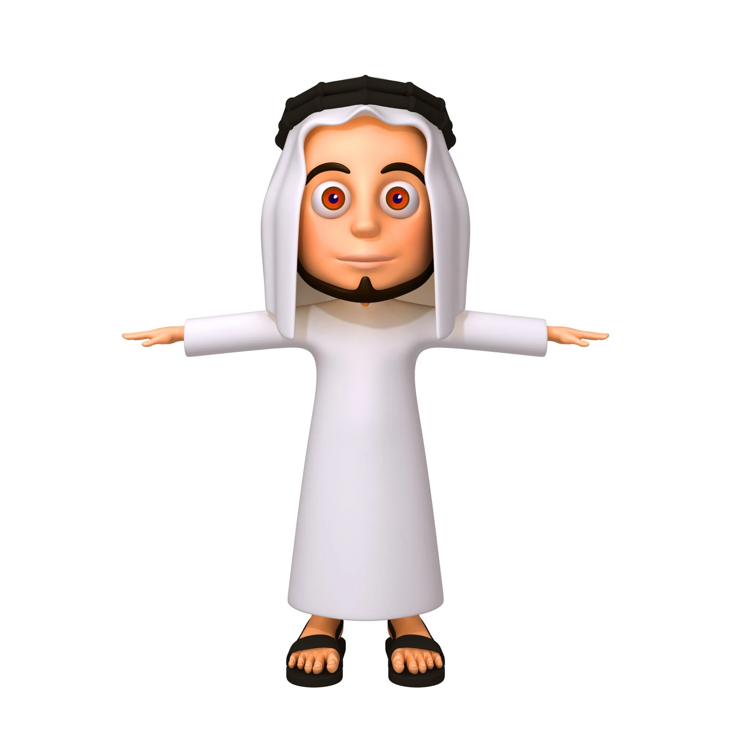 arab man cartoon 3D Model .c4d .max .obj .3ds .fbx .stl .blend 