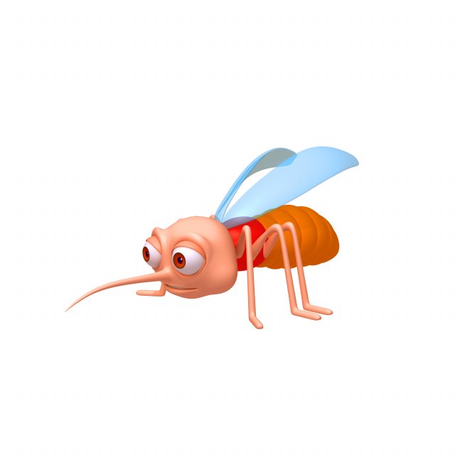 mosquito cartoon 3D Модель .c4d .max .obj .3ds .fbx .stl .blend 
