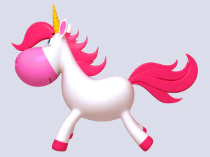 cartone animato di unicorno Modello 3D