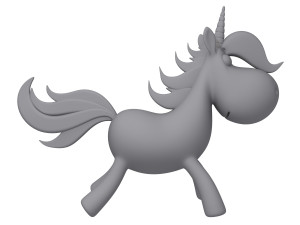 unicorn cartoon Modèle 3D