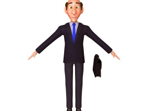 business man cartoon 3D Model