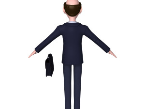 business man cartoon 3D Model
