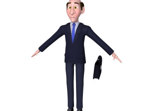 business man cartoon 3D Model