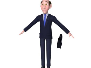 business man cartoon 3D Model