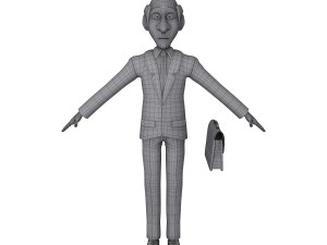 business man cartoon 3D Model