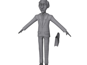 business man cartoon 3D Model