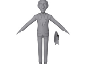 business man cartoon 3D Model