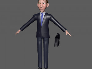 business man cartoon 3D Model