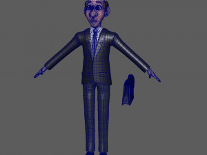 business man cartoon 3D Model