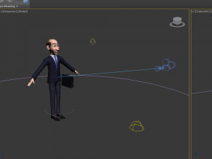 business man cartoon 3D Model