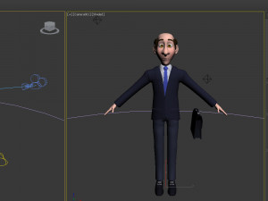 business man cartoon 3D Model